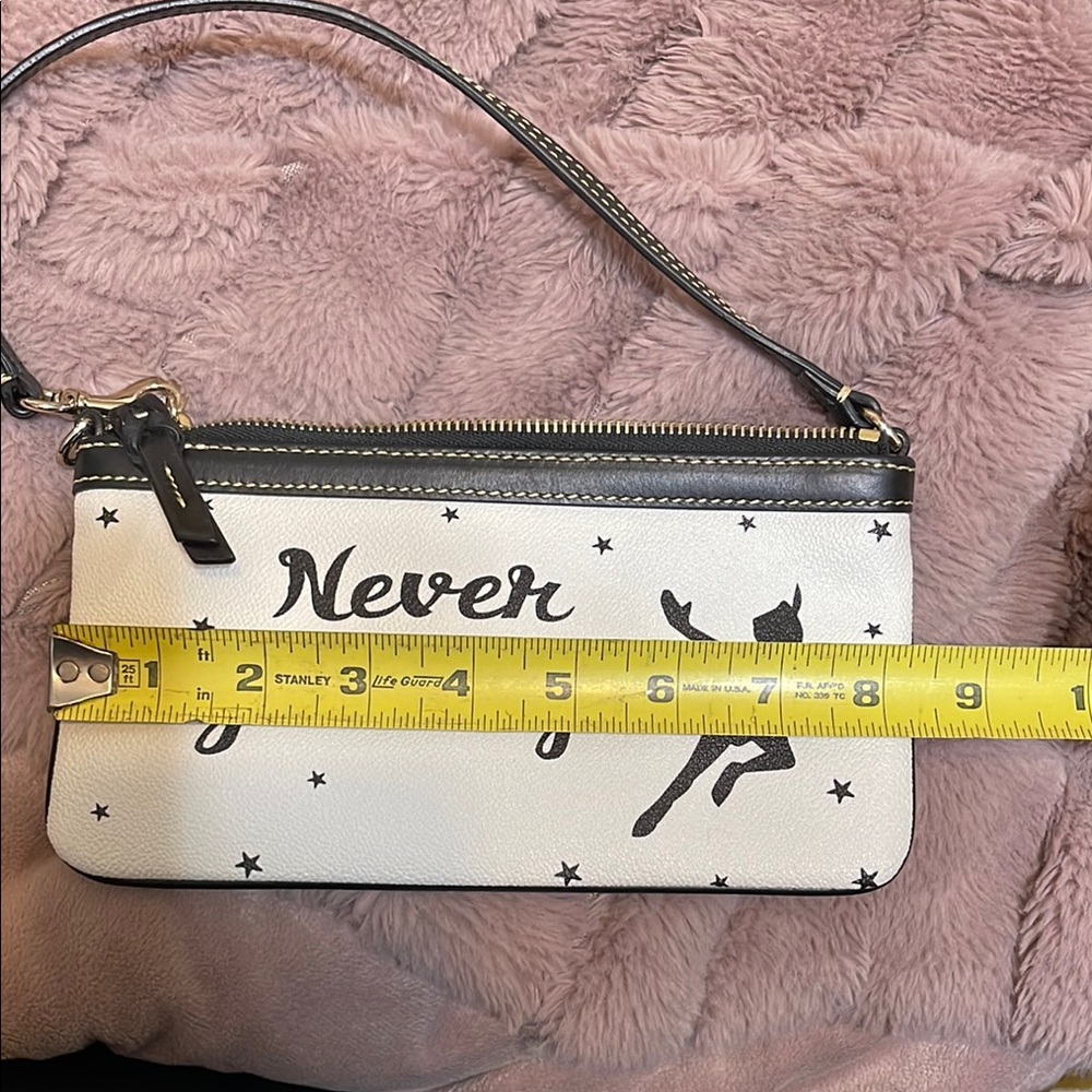 Disney Parks Dooney & Bourke White and Black Clutch with Peter Pan Design - Picture 5 of 6